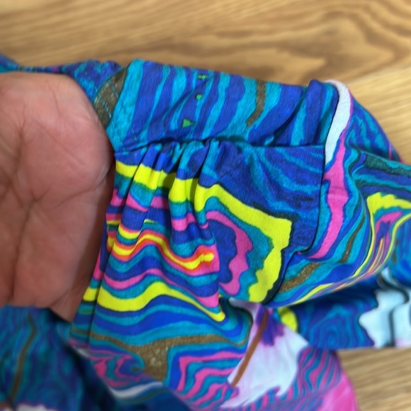 Amir Slama Draped Long Sleeves Bodysuit In Pink ,green and blue size XL - Picture 8 of 16